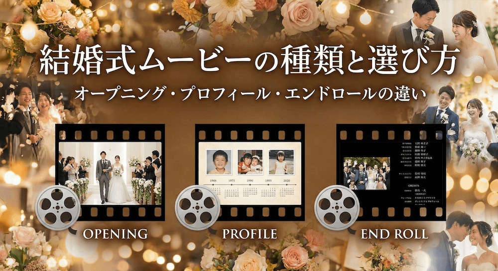 結婚式ムービーの種類と選び方｜オープニング・プロフィール・エンドロールの違い