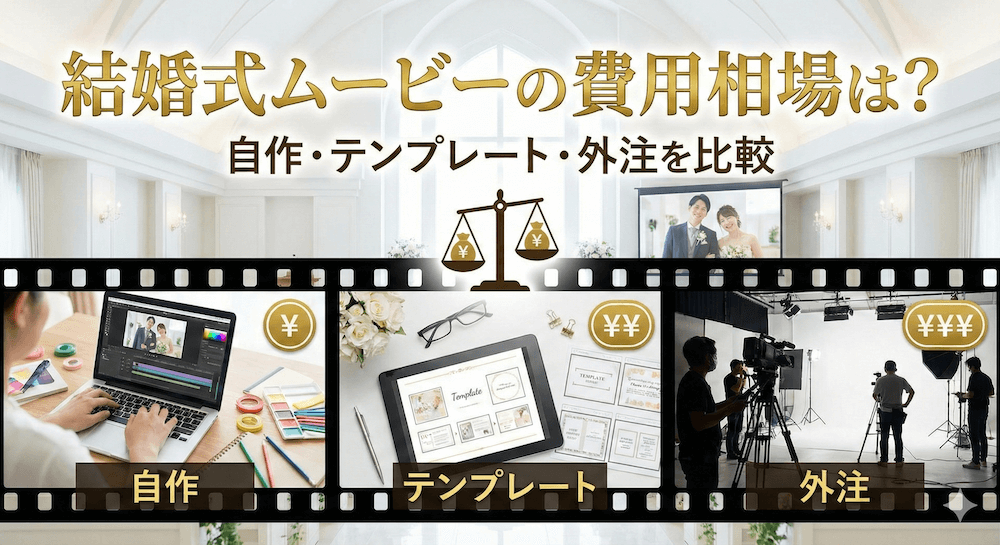 結婚式ムービーの費用相場は？自作・テンプレート・外注を比較